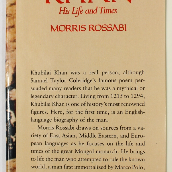Khubilai Khan by Morris Rossabi 1988 UC Press HC Pre-Owned with Wear & Tears