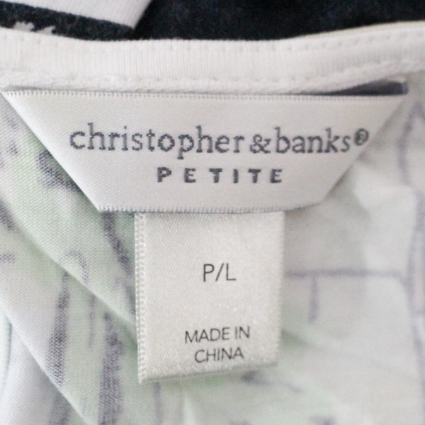 Christopher & Banks Petite Women's Beachside Bay Pattern Top Size P/L
