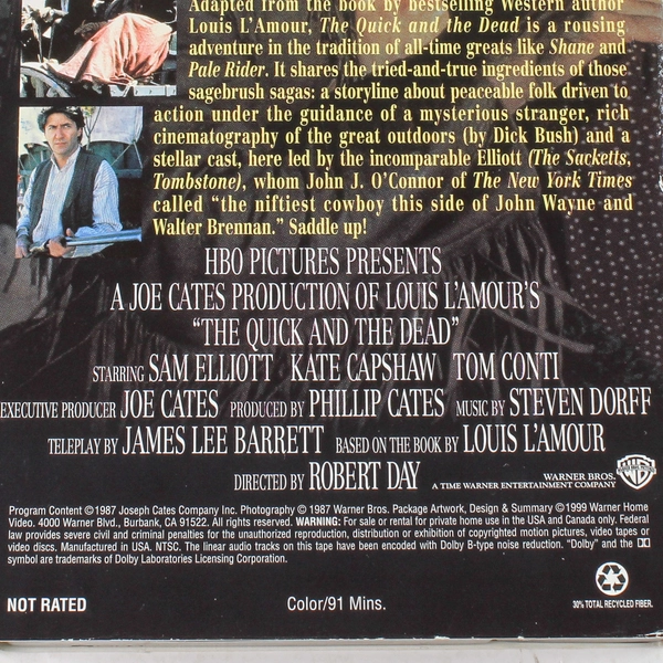 The Quick and the Dead VHS 1999 Warner Home Video Sam Elliott Kate Capshaw