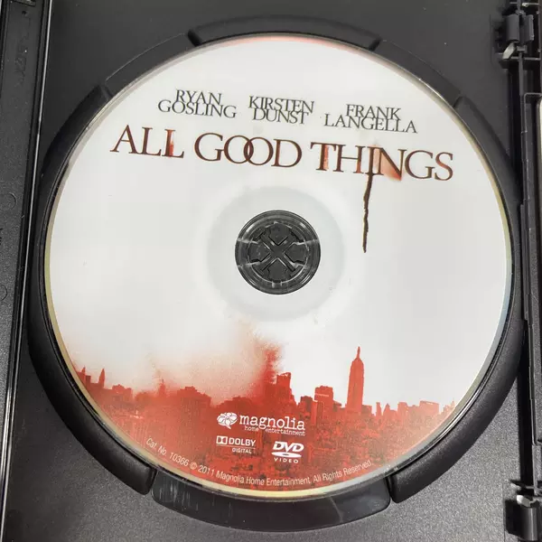 All Good Things DVD 2010 Magnolia Ryan Gosling Kirsten Dunst Murder Mystery