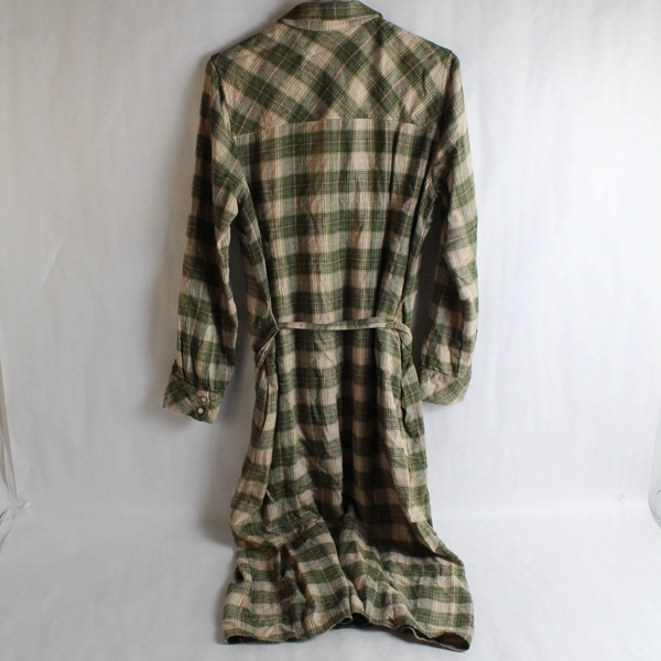 Coldwater Creek Unisex Green Flower Embroidery Button Up & Belted Dress Size M