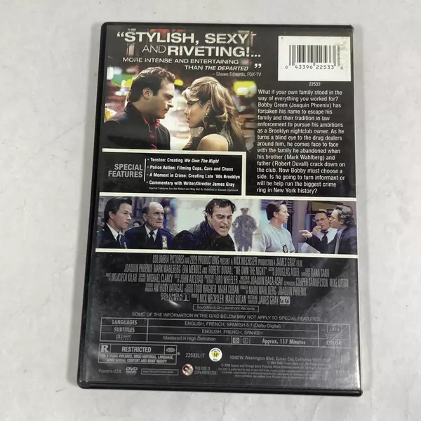 We Own The Night DVD 2009 Columbia Pictures Robert Duvall Joaquin Phoenix