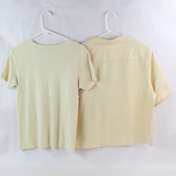 Set of 2 Tommy Bahama Women's Pastel Yellow Button Up & Under Shirt Set Size M