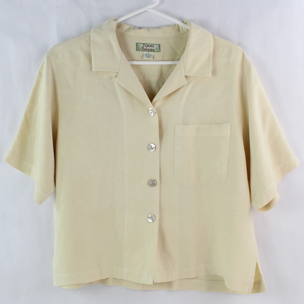Set of 2 Tommy Bahama Women's Pastel Yellow Button Up & Under Shirt Set Size M