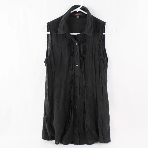 Fever Women's Black Sleeveless Button Up Blouse Size Medium