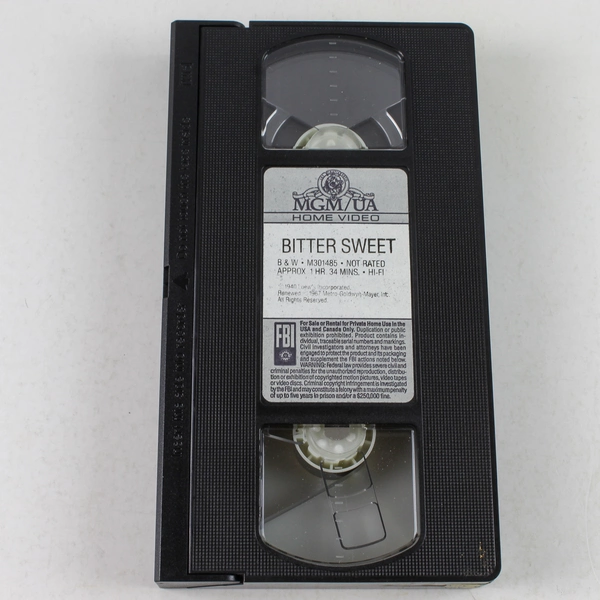 Bitter Sweet VHS 1989 Jeanette MacDonald and Nelson Eddy MGM