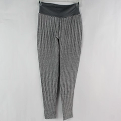 White and Gray Stretchy Textured Yoga Push Up Pants in Women's Large