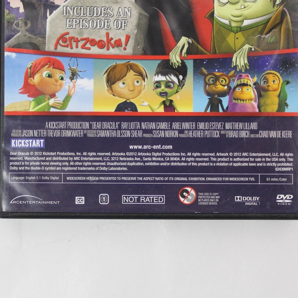 Dear Dracula 2012 DVD Animated Family Children's Ray Liotta Nathan Gamble
