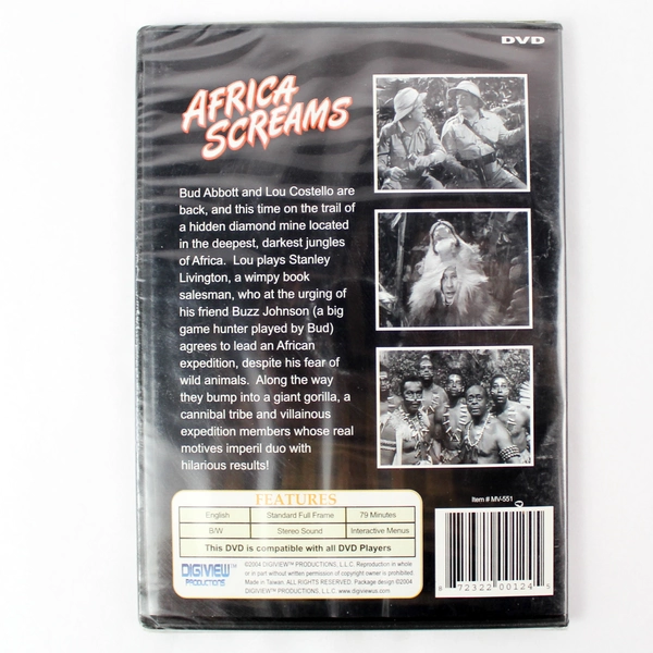 Africa Screams DVD - Digitally Remastered - Abbott and Costello - New Sealed