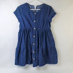 Cat & Jack Girls Blue 100% Cotton Button Down Short Sleeve Dress Size XL (14-16)
