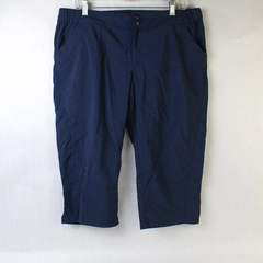 Columbia Women's Large Navy Blue Waterproof Button Up Hiking Capri Pants 