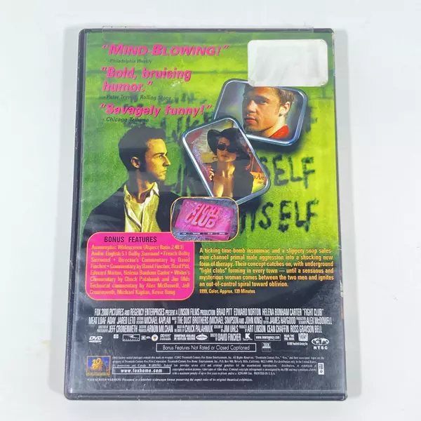 Fight Club DVD 2002 20th Century Fox Brad Pitt Edward Norton Pre-Owned