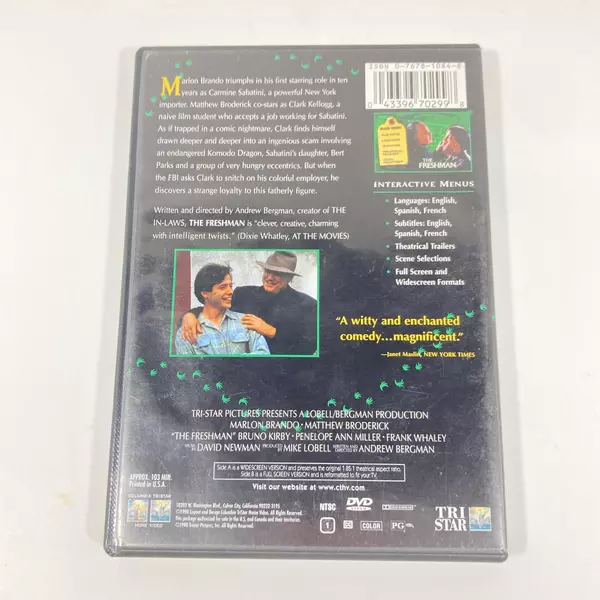 The Freshman DVD 1998 Marlon Brando Matthew Broderick TriStar Pictures