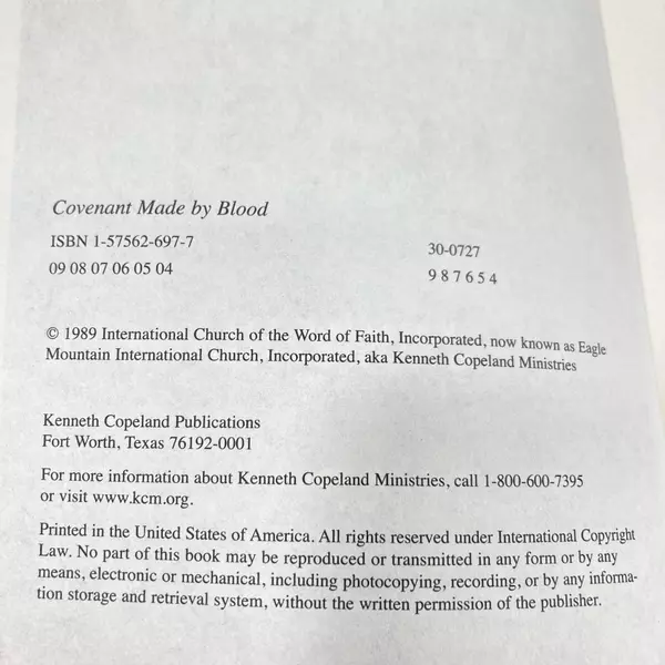 Covenant Made by Blood Study Guide by Kenneth Copeland 1989 Good Condition