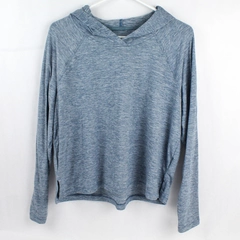 RBX Blue Long Sleeve Hooded Athletic Pullover Women's Size L/G Polyester Blend