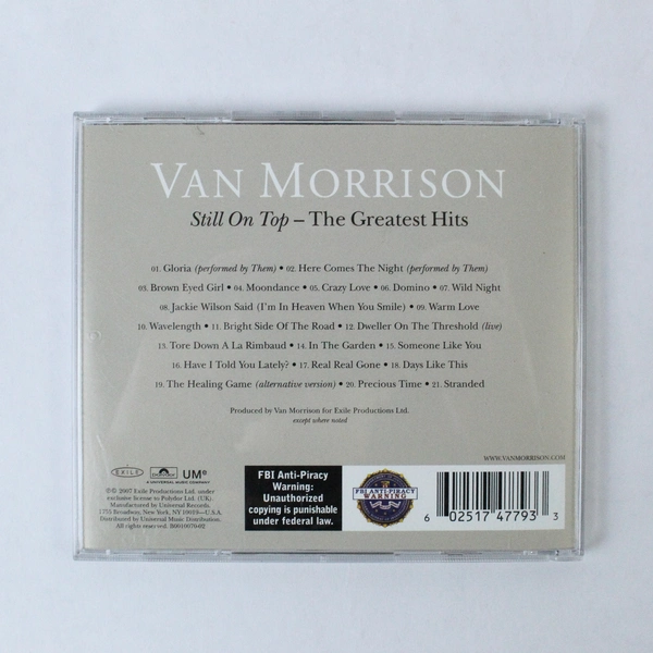 Van Morrison Still On Top The Greatest Hits CD 2007 Exile Productions