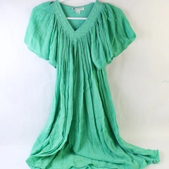 Vintage Vandemere Women's Teal V Neck Puff Sleeve Night Gown One Size Fits Most