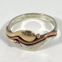 Handmade Mixed Metals Copper Women's Ring Size 10.5