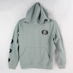 Volcom Light Blue Logo Pocket Hoodie Jacket Youth Size Medium
