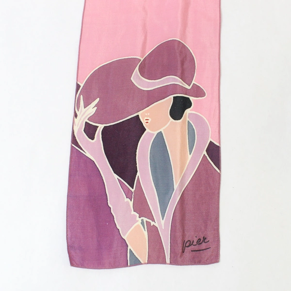 Lot of 2 One Multicolored Graphic Print One Blue Pink Striped Women's Scarves