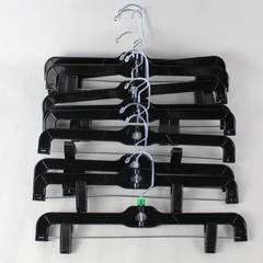Lot of 10 Black Plastic Pants Skirt Clip Hangers Standard Size for Closets