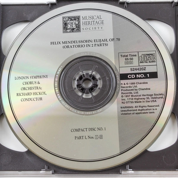 Mendelssohn Elijah Op 70 CD 1997 Richard Hickox London Symphony Orchestra