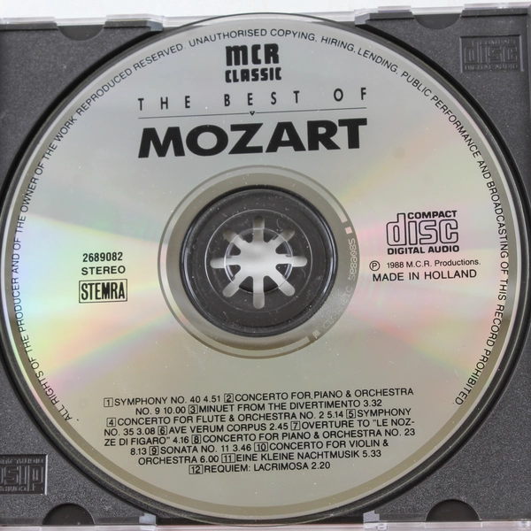 The Best of Mozart CD 1988 MCR Productions Classical Music Cracked Case