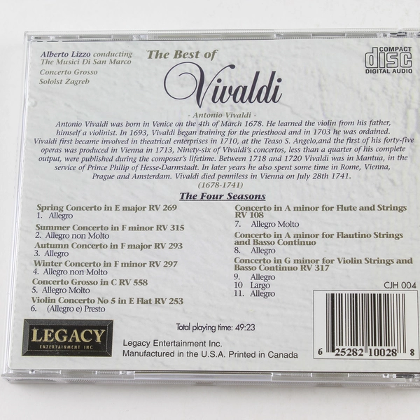 The Best of Vivaldi CD 2001 by Alberto Lizzio Musici Di San Marco