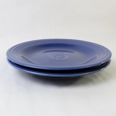 2 PC Set Oneida Petals Cobalt Blue Ceramic Dinner Plates 11"
