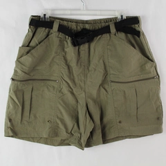 Vintage Cascade Sport Women's Army Green Hiking Shorts with Black Belt Size L