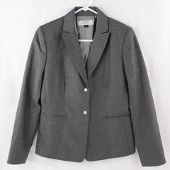 Tahari Arthur S. Levine Women's Gray Jacket Blazer 2 Snap Buttons Size 4