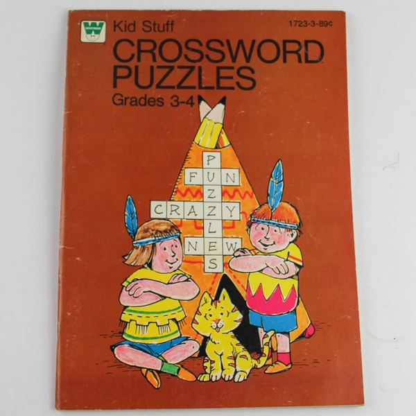 Kid Stuff Crossword Puzzles Grades 3-4 Whitman 1979 Coloring Book
