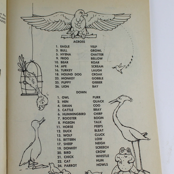 Kid Stuff Crossword Puzzles Grades 3-4 Whitman 1979 Coloring Book