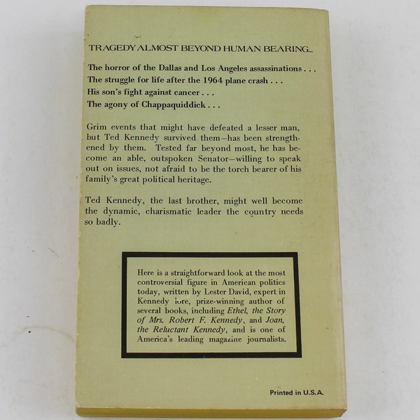Ted Kennedy Triumphs and Tragedies by Lester David Paperback Good Condition
