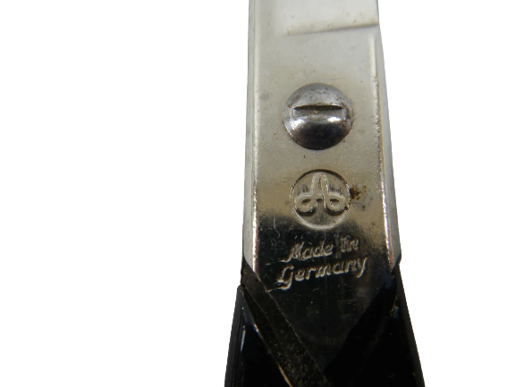 Vintage Scissor Holder Embroidery Wall Pocket Germany Shears Chrome Black Handle