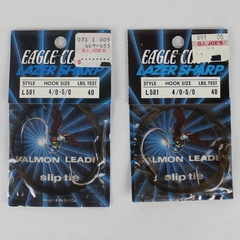 Lot of 2 Vintage Eagle Claw Lazer Sharp Salmon Leader Slip Ties 4/0-5/0 Hooks
