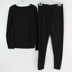 Set of 2 32 Degree Heat Kid's Top & Bottoms Set Black Thermal Long Johns Size M