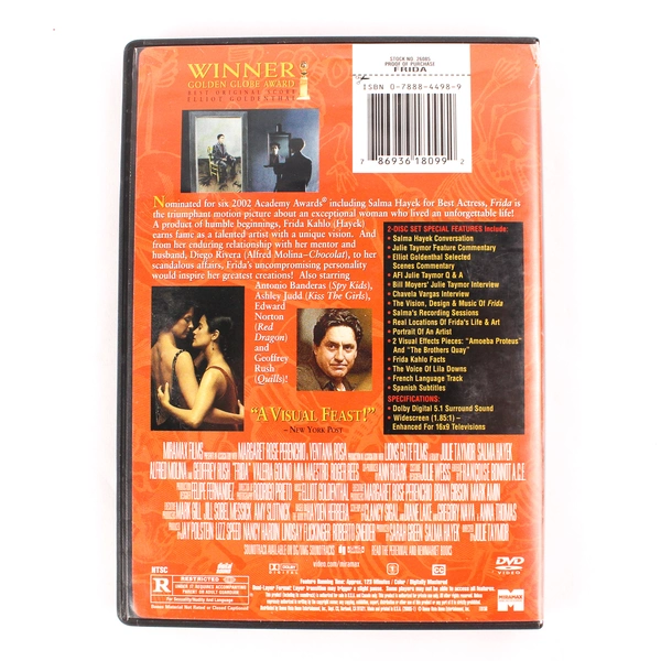 Frida A Film By Julie Taymor 2 Disc Special Set Dvd & Case Included