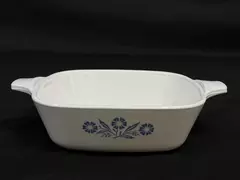 Vintage Corning Ware Petite Pan P41 White Blue Cornflower 7" Collectible