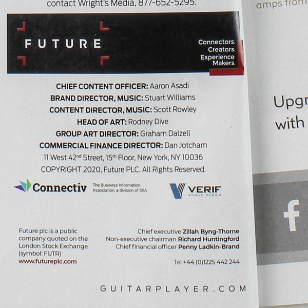 Guitar Player Magazine March 2020 Billy Joe Armstrong Green Day