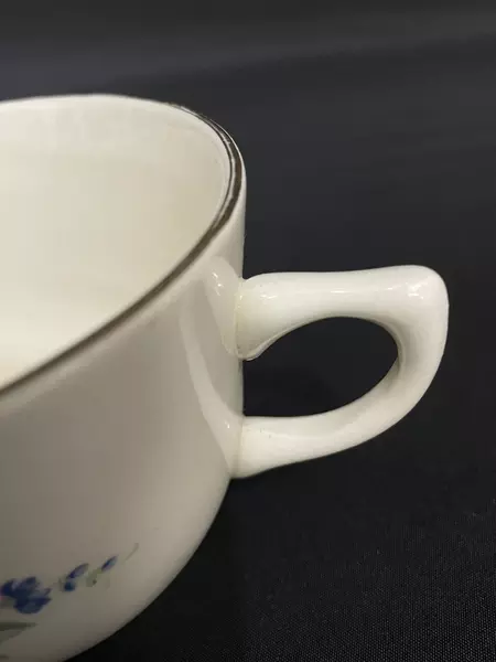 Vintage Floral Porcelain Creamer Gold Trim Handle 5.5" Wide Good Condition