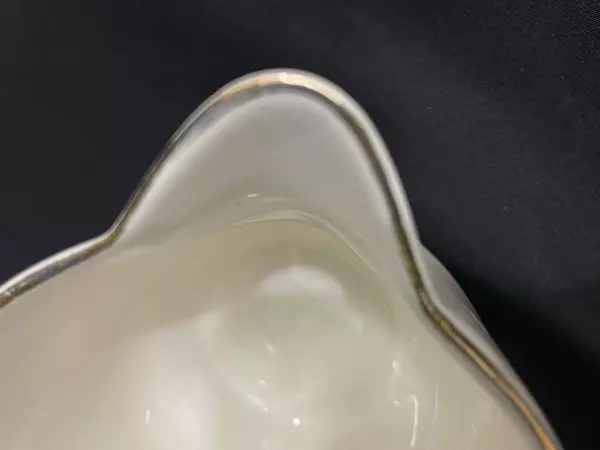 Vintage Floral Porcelain Creamer Gold Trim Handle 5.5" Wide Good Condition