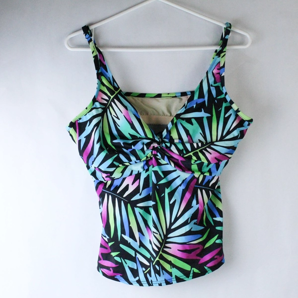 Maxine Size 16 Palm Leaf Swim Top Underwire Women's Built-in Bra