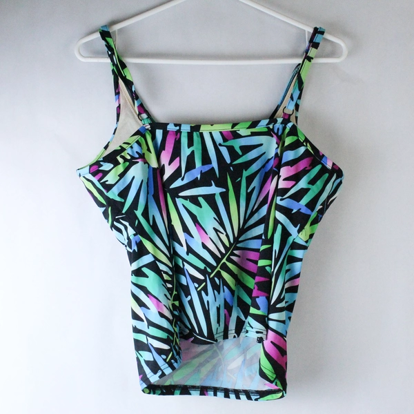 Maxine Size 16 Palm Leaf Swim Top Underwire Women's Built-in Bra