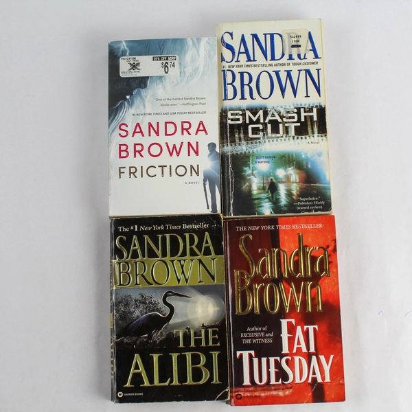 Lot of 4 Sandra Brown Paperback Novels Fat Tuesday The Alibi & More