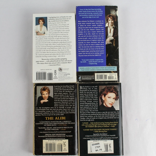 Lot of 4 Sandra Brown Paperback Novels Fat Tuesday The Alibi & More