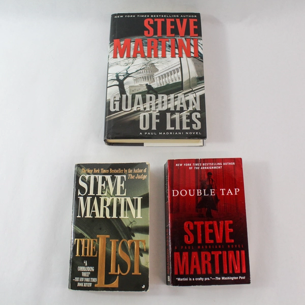 Lot of 3 Steve Martini Thriller Novels The List Double Tap Guardian of Lies