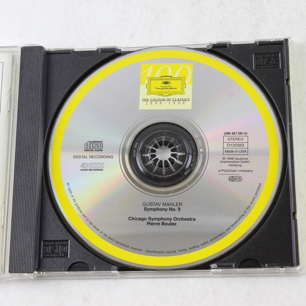 Gustav Mahler Symphony No. 9 CD Chicago Symphony Orchestra Pierre Boulez 1998