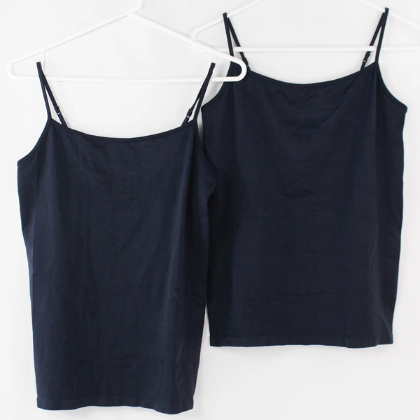 Lot of 2 Liz Claiborne Dark Navy Blue Adjustable Spaghetti Strap Tank Top Size M
