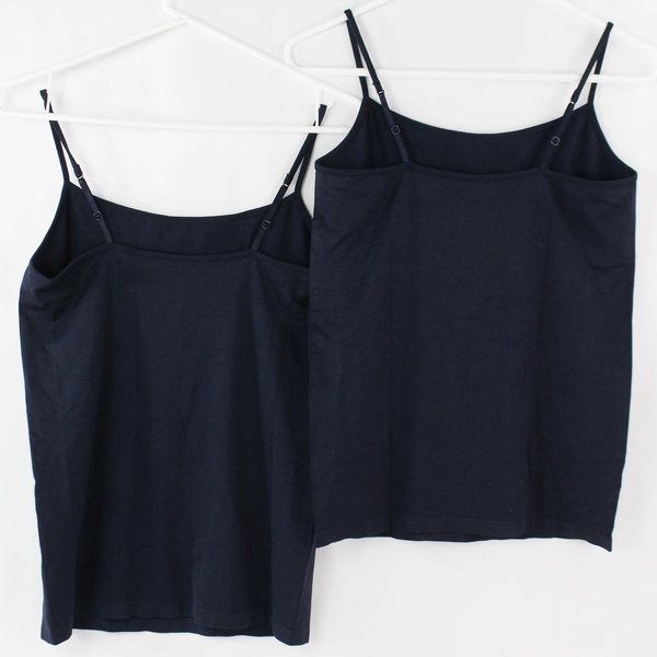 Lot of 2 Liz Claiborne Dark Navy Blue Adjustable Spaghetti Strap Tank Top Size M